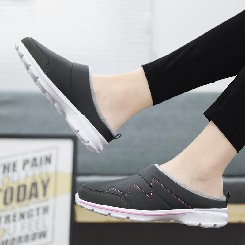 Тапочки Зимние Теплые Плюшевые Домашние Комнатные Тапочки для Пары Водонепроницаемые Мягкие Удобные Зимние Женские Туфли Мужская Обувь Большой Размер 48