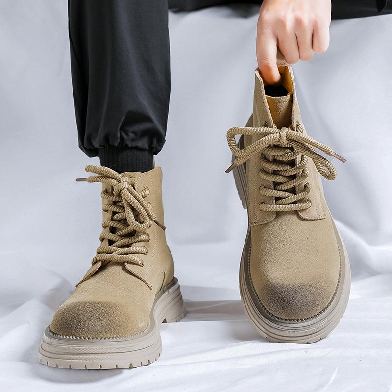 Ботинки Мартин в британском стиле на платформе, ретро, анти-велюр, 2024 новинка, износостойкие полусапоги-дезерты в стиле милитари 24458-R