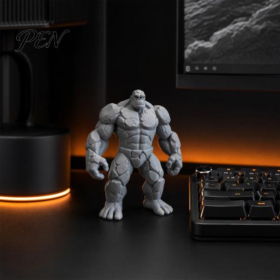 Модный домашний аксессуар, статуэтка гориллы из камня, 3D-печать, фигурка мускулистого человека из камня с тяжелым основанием, украшение высокой твердости, креативное украшение для стола, офиса