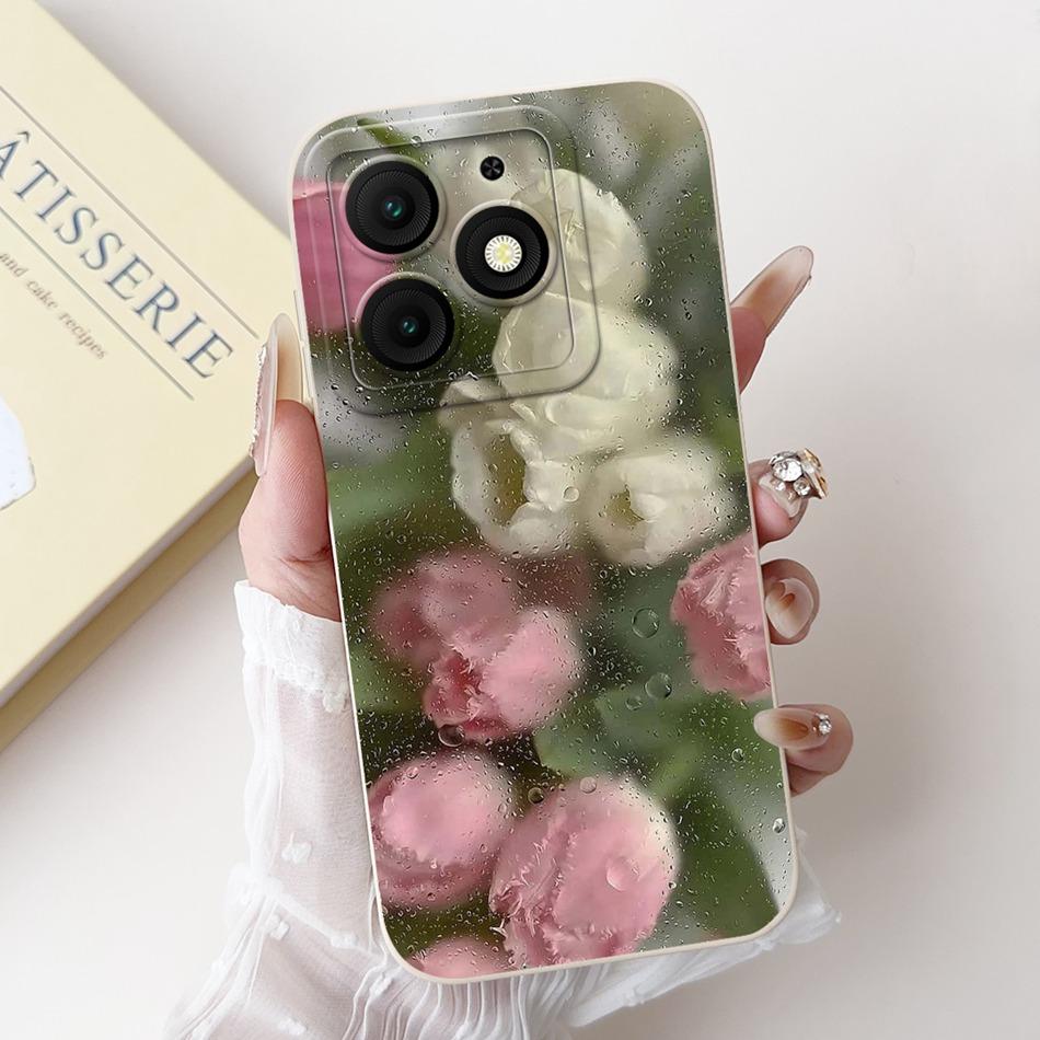 For Itel A50 A50C A667L A669L Beautiful Bow Rose Painting Phone Case For ItelA50 ItelA50C Soft Silicone Shockproof Cases