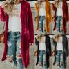 Women's Fashion Gold Velvet Windbreaker Long Dress Casual Jacket