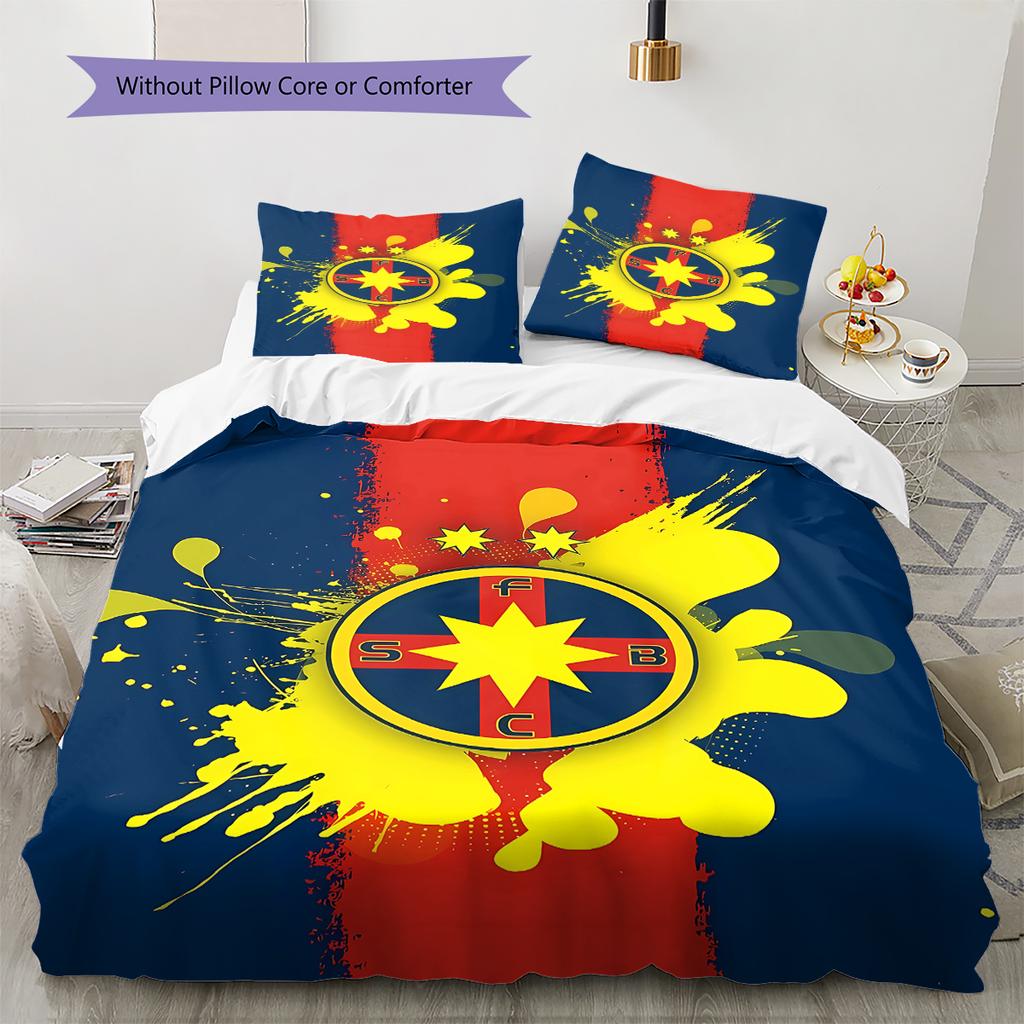 Постельное белье с узором FCSB, Комплект с одеялом, Пододеяльник, Наволочка, Домашний подарок на день рождения (1 пододеяльник + 2 наволочки, без наполнителя)
