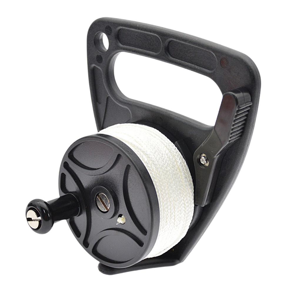 Scuba Diving Reel with Thumb Stopper and 150ft High Visibility Line Scuba Ratchet Dive Reel Finger Spool Easy To Use
