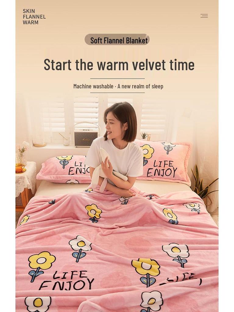 Фланелевый плед и простыня двойного назначения: Плотное, Теплое, Зимнее и Всесезонное Одеяло для Общежития или Дома, Одинарное/Двуспальное