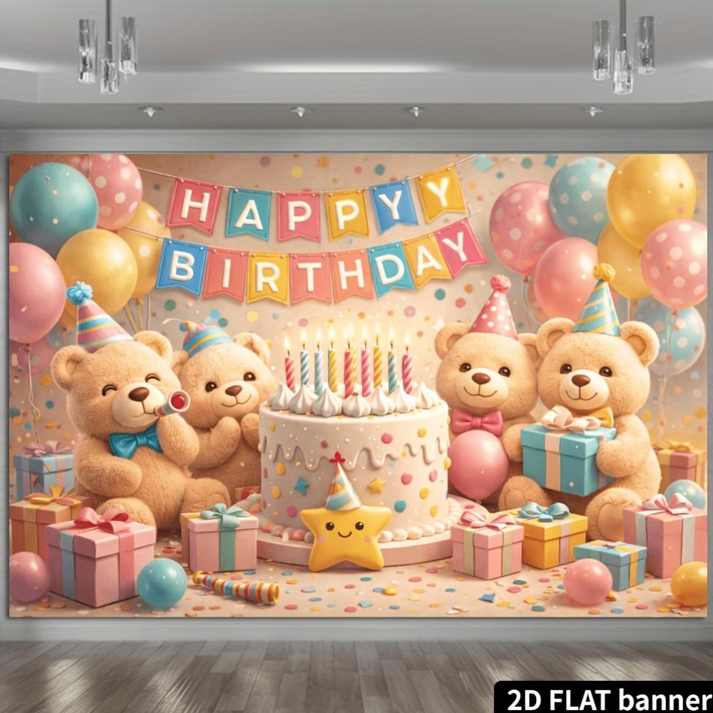 The birthday party backdrop is suitable for indoor and outdoor celebration events and can be used for various parties.