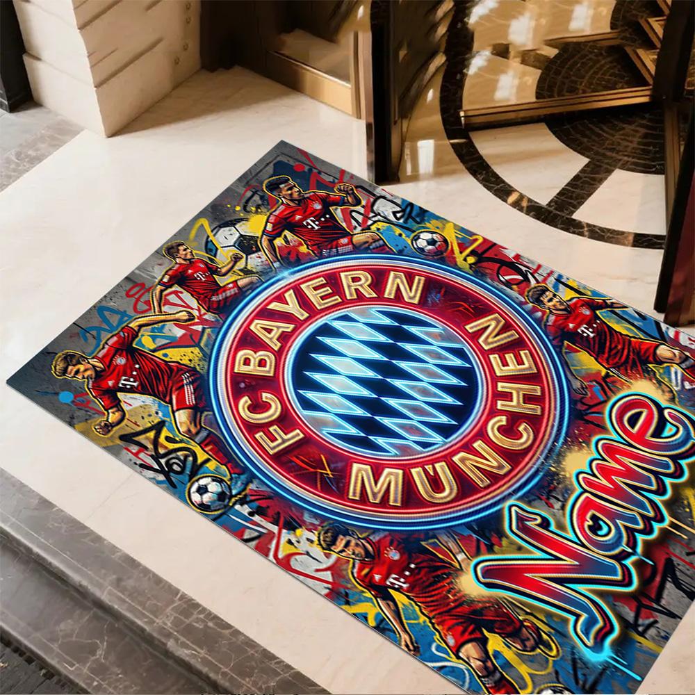 Bayern Munich Graffiti Art Area Rug Suitable for Entryway Game Room Bedrooms Living Rooms Anti-slip Rug Office home decor