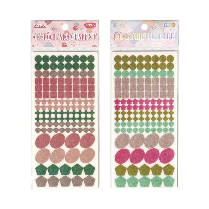 Набор из 12 листов, цветные наклейки с точками, полупрозрачные маркерные этикетки для самостоятельного оформления журнала, канцелярские принадлежности для студентов, наклейки в стиле граффити