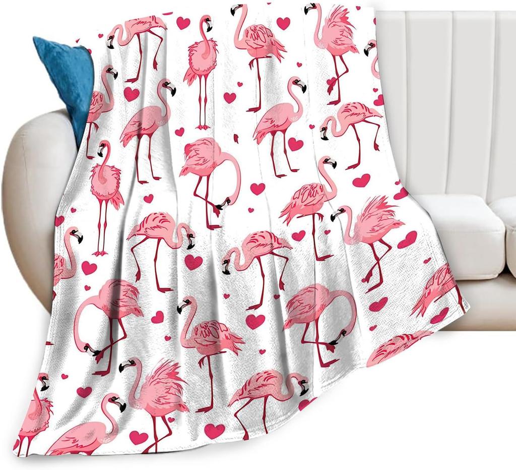Фламинго Птица Розовый Красный Дикие Животные Фланелевый Плед Для Дивана Кровати Кушетки Удобный Теплый Легкий Король Королева Полный Размер