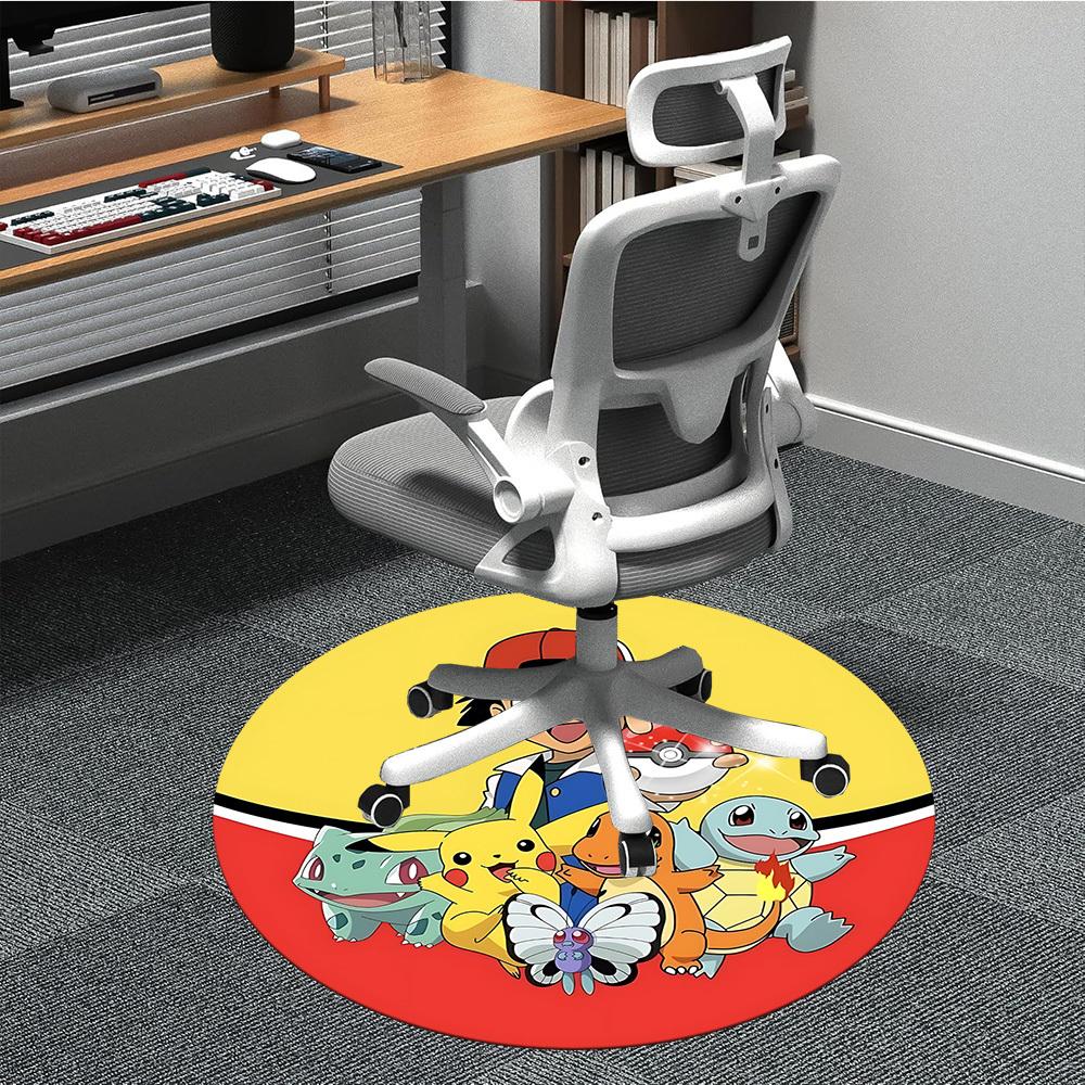 1pc Pokémon Office Round Area Rug, Under Office Chairs Bedroom Living Room Home Decor, Room Decoa1016121