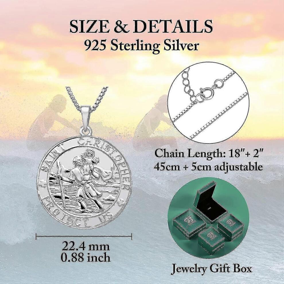 Улица. Christopher Jewelry 925 стерлингового серебра, состаренный религиозный защитный талисман-подвеска для мужчин и женщин, монета/круглая/овальная/медальон/квадратная/медальон Tangrui