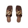 Gucci Сандалии-шлепанцы Blondie из холста Эбеновые Женские 752659 9I650 9769