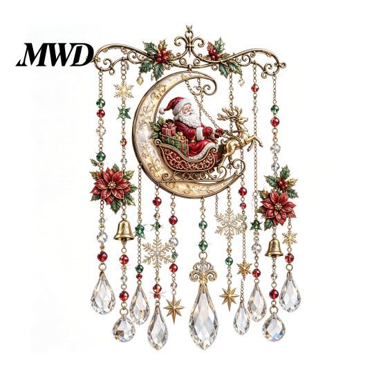 Calming Home Decor for Living Room Christmas Wind Chime, Acrylic Sun Catcher Outdoor Garden Patio Decorative Wall Art Bedroom Decor, Hanging Yard with