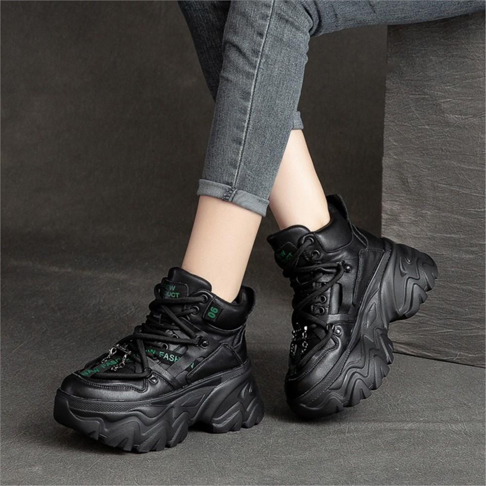 Johnature Весенне-осенние повседневные лоферы с круглым носком, увеличивающие рост, в стиле ретро, ​​женские туфли на плоской подошве из натуральной кожи