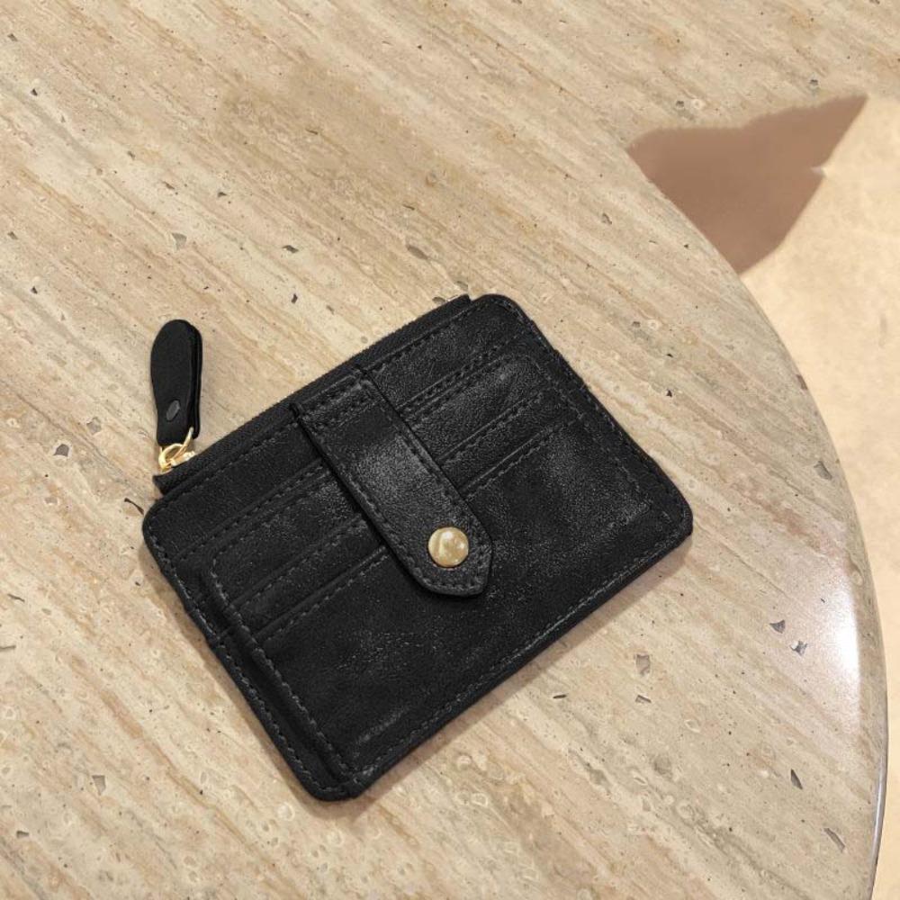 Однотонная ретро визитница в корейском стиле, кошелек на молнии для монет, модный дизайн, мини-кошелек, мужской