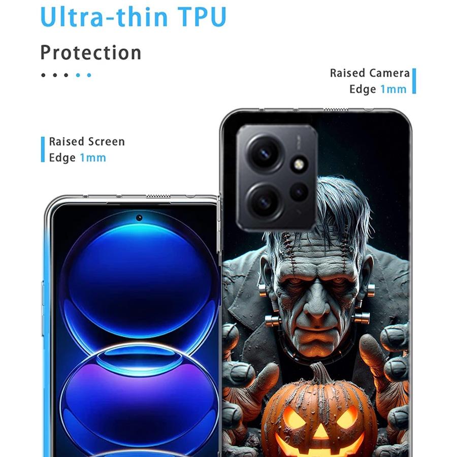 Horror F-Frankenstein Phone Case For Redmi Note 14 15 Pro 5G 13 12 Pro Plus 11 11T 11E 11S 10 Pro 10S 9 9S Cover Cell Clear TPU