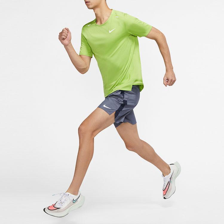 Nike Футболка Dri-Fit Solid Color Logo Print Vintage с круглым вырезом и коротким рукавом, мужские топы, зеленые CZ9185-332