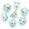 Cusdie Милые Животные Набор Кубиков DnD Из Смолы D4 D6 D8 D10 D% D12 D20 Многогранные Кубики для D&D Pathfinder Настольных Ролевых Игр