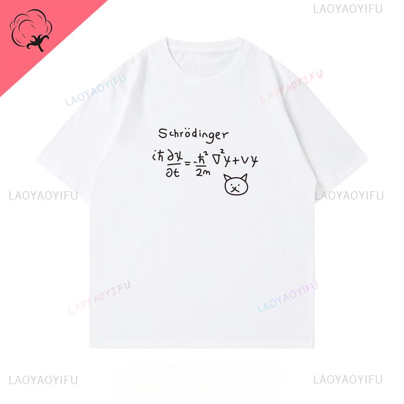 2026 Summer New Schrodingers Cat Pattern Printed Loose and Fashionable Shortsleeved Streetwear for Men and Female Printed Tee