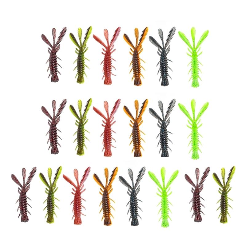 20 шт. Приманки для свимбейтов Джиговые Мягкие приманки Креветка Искусственные приманки-креветки Плавающие Креветки Рыболовные приманки Воблеры для форели