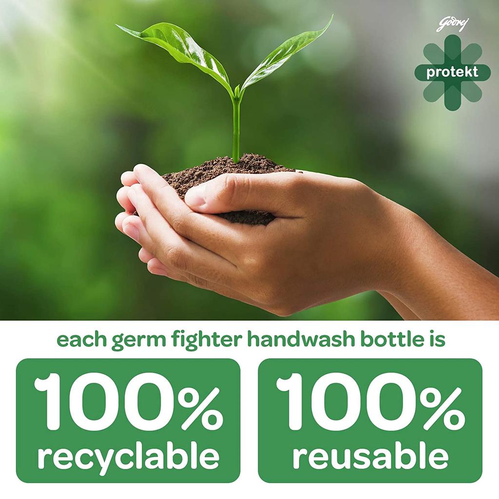 Godrej Сменный блок для мытья рук Protekt Germ Fighter, ним и алоэ вера, 1,5 литра
