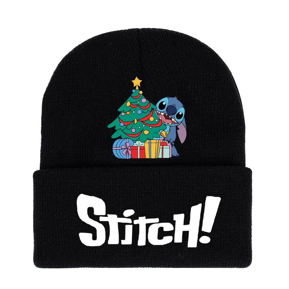 Disney Stitch Knit Beanie Winter Hat With Rolled Brim For Christmas Gifts Adults