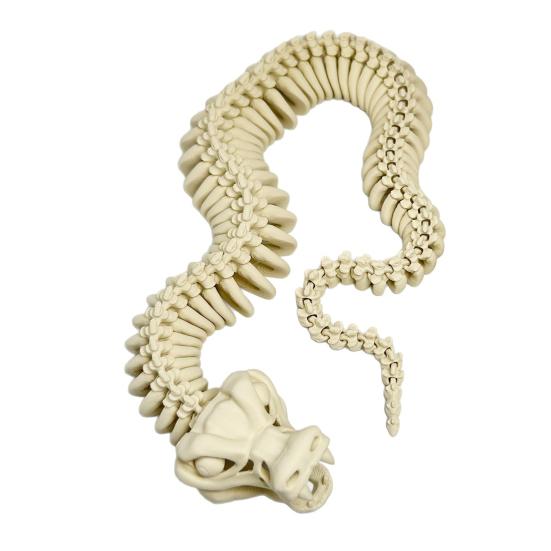 3D Printed Skeleton Snake Figurine Movable Joints Skeleton Snake Figure Articulated Animal Model Toy Home Office Bookshelf Desktop Decoration Ornament