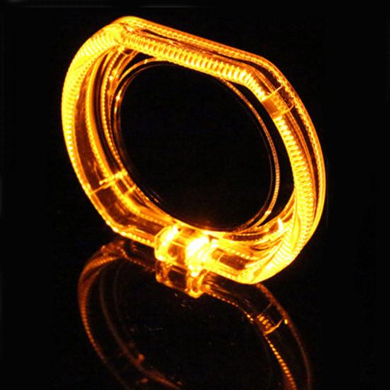 2шт 3-дюймовый автомобиль авто светодиодные фары указатель поворота проектор линзы кожухи маска