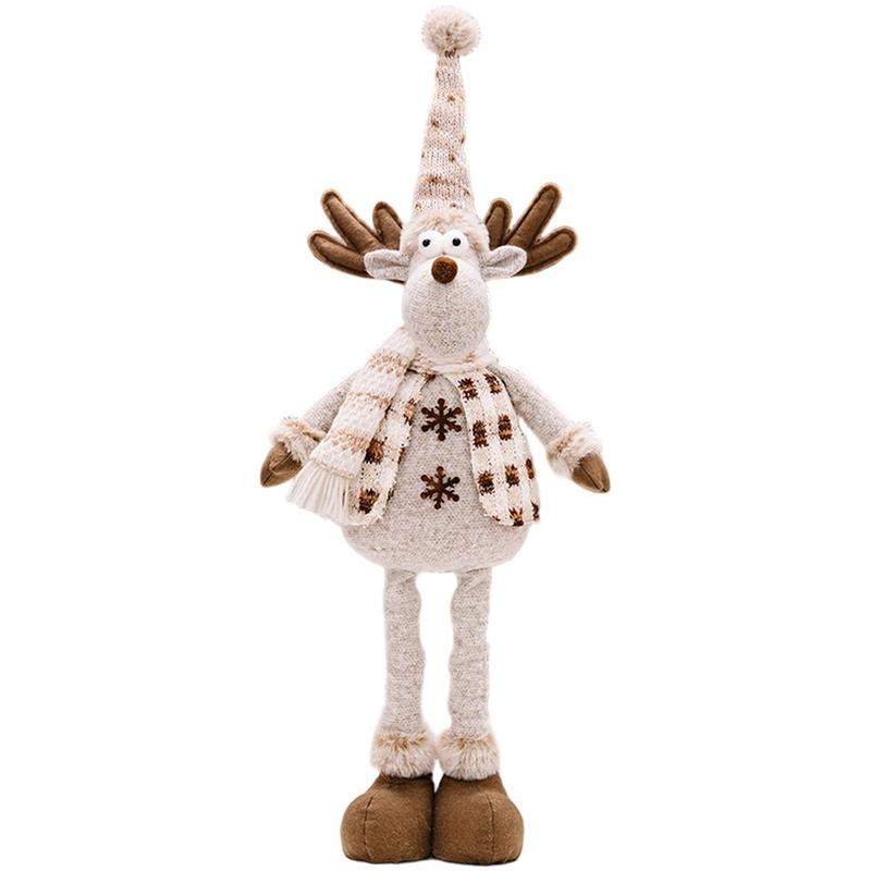 Christmas Retractable Ornament Decoration Telescopic Doll Window Ornaments Retractable Figurine Snowman Reindeer Ornament Decor