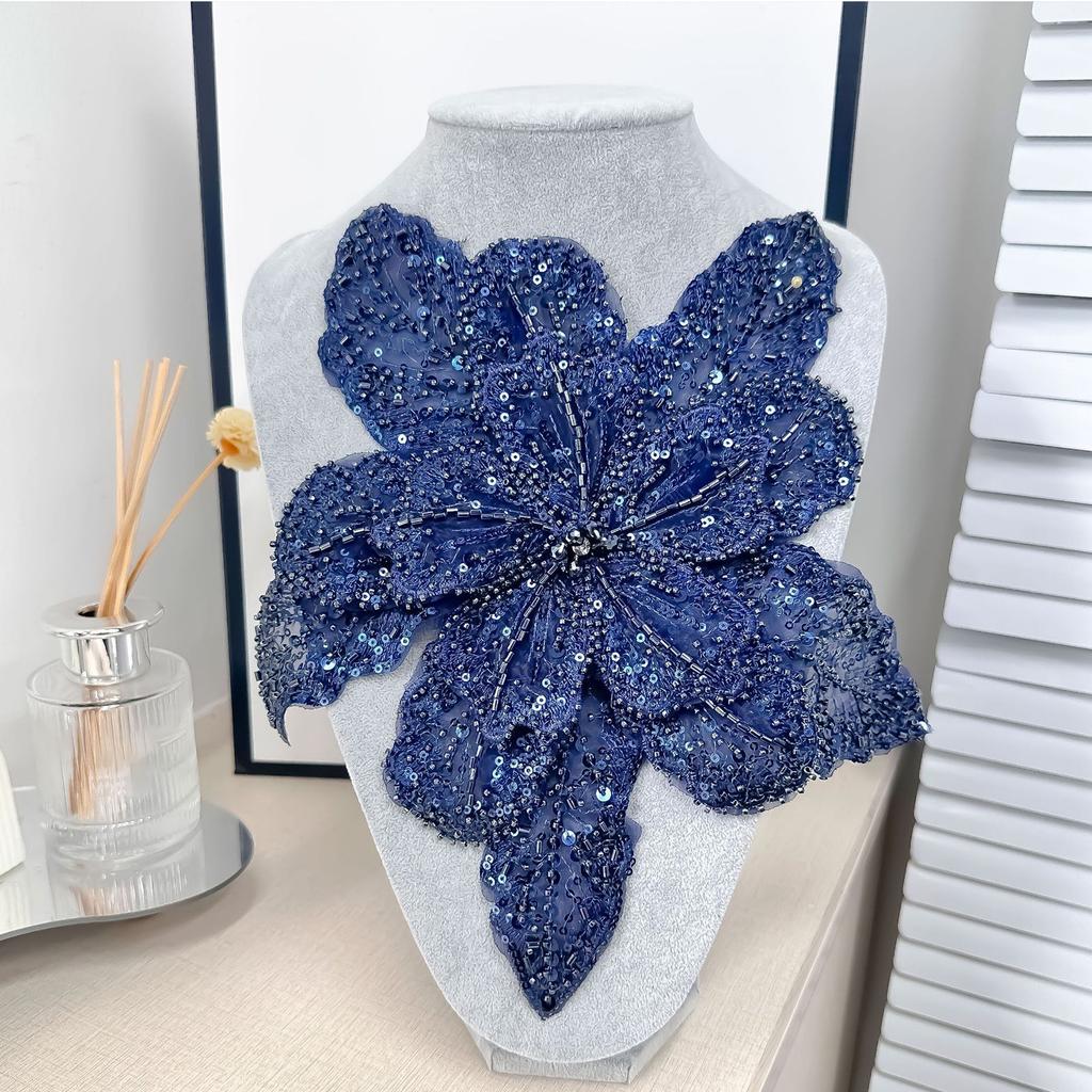Eye-Catching Sequins Flower Applique for Clothes Hat Sewing Patches DIY Scarf Wedding Dress Decors Accessories