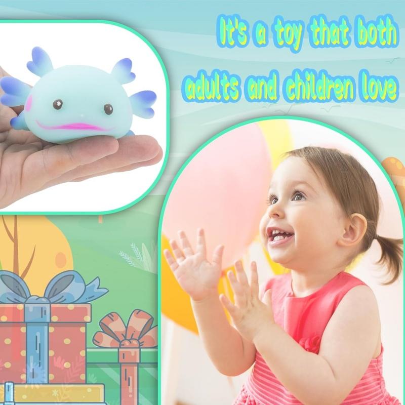 Axolotl Stress Ball Mini Axolotl Party Favors Cute Squeeze Fidget Animal Ball Fun For Birthday Office Anxiety Stress Relief