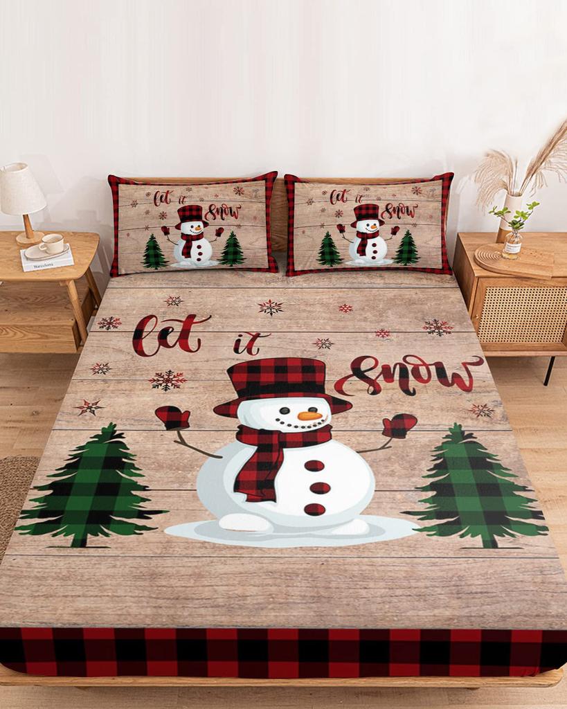 Autumn Maple Leaf Pattern Mattress Three-Piece Digital Printing Bedding Mattress Three-Piece Christmas Dress