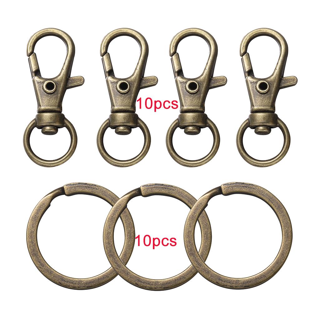 10/20 шт., набор поворотных застежек, карабины для ремешков с кольцами для брелоков, крючки для ключей для DIY, принадлежности для ожерелья, браслета, цепочки
