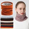 New Knitted Neckerchief Women Men Winter Warm Solid Fleecing Thickening Neck Ring Scarf Fashion High Collar Neck Scarves Muffler