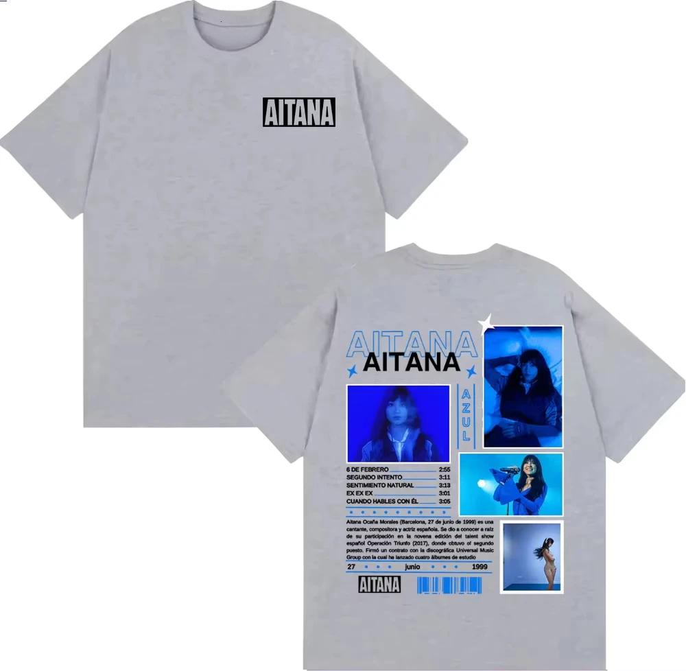 Aitana Azul Album 2026 Tour T Shirts Unisex Women Clothing Fashion Aesthetic Tshirt Summer ONeck Cotton Tshirt Streetwear