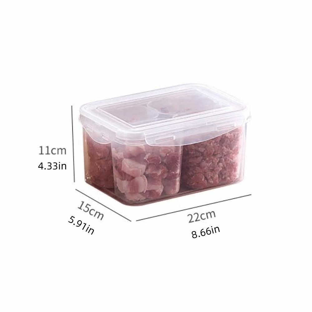 Герметичный контейнер для хранения продуктов Мясо Фрукты Овощи 4 отделения Органайзер для холодильника Хранитель мяса фруктов овощей Пластиковый контейнер для гарнира