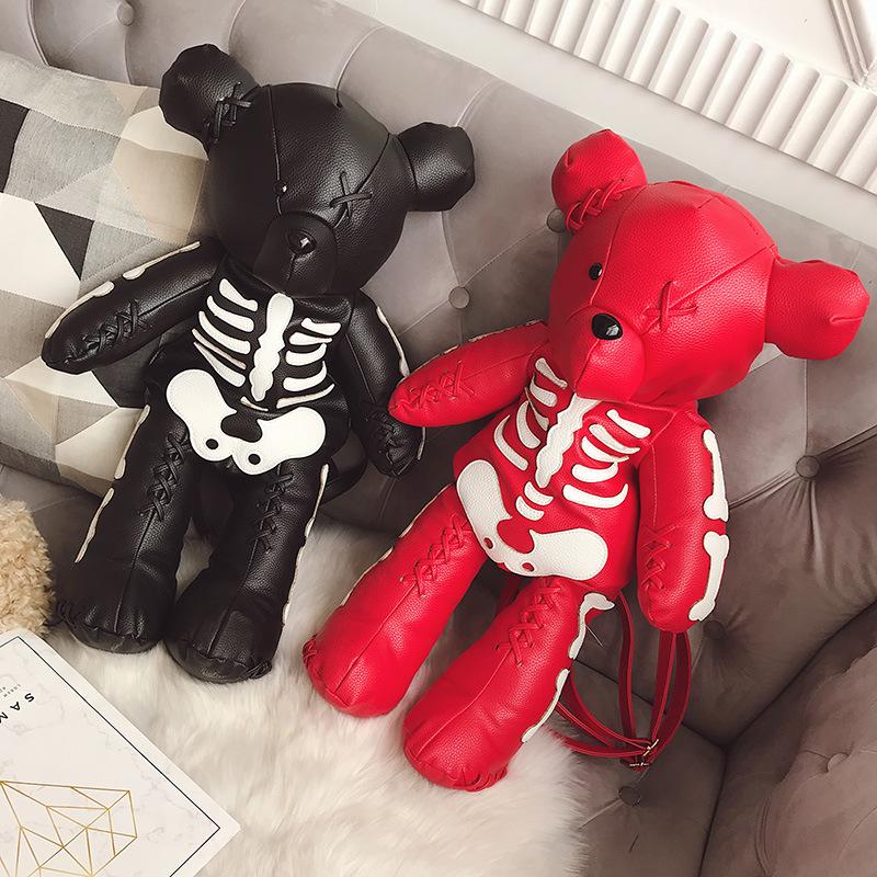 ПУ внешняя торговля явный четырехцветный большой медведь двойная спинка Япония и Южная Корея 2025 новый литературная девушка личность одно плечо кроссбоди рюкзак