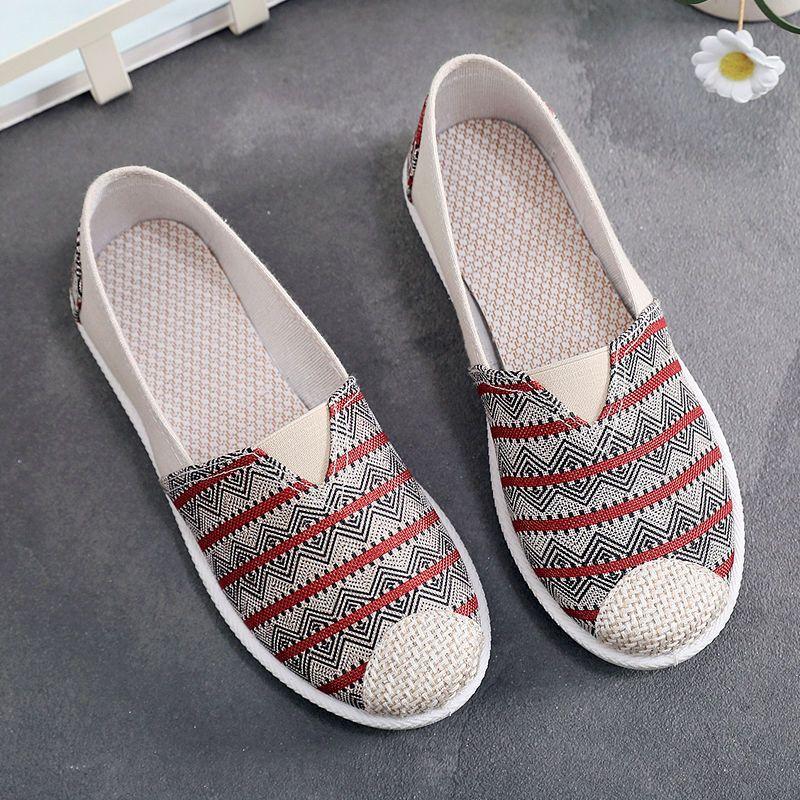 Универсальная парусиновая женская обувь 2024 года, новые туфли из ткани с плоской подошвой, мягкая подошва, легкие повседневные дышащие туфли для рыбалки, теннис