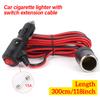 3M 15A Car Cigarette Lighter Extension Cable 12V/24V LED Indicator Cable Car Charger Cigar Lighter Socket Jack Multi Socket