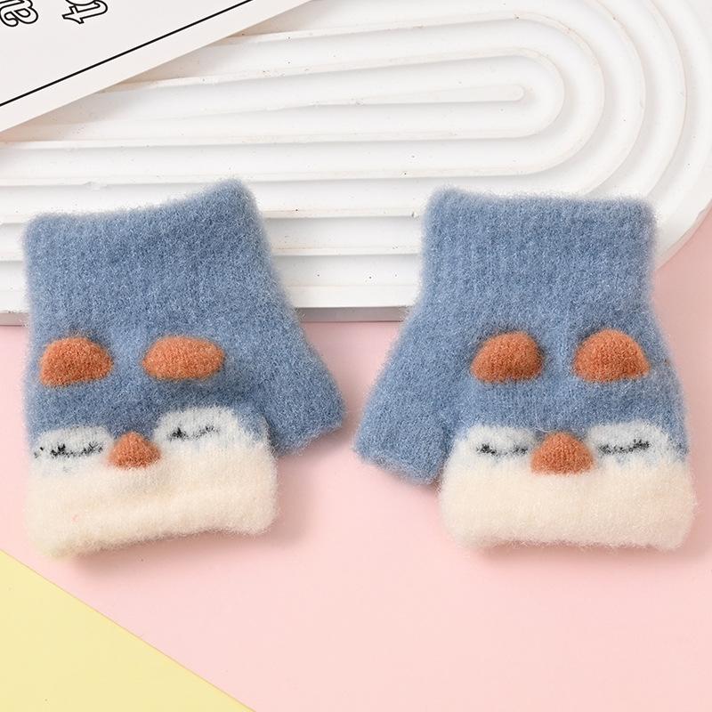Cartoon Knitted Kids Gloves Knitting Fingerless Mittens Winter Warm Kids Gloves Multicolor Lovely Mittens Baby Gloves
