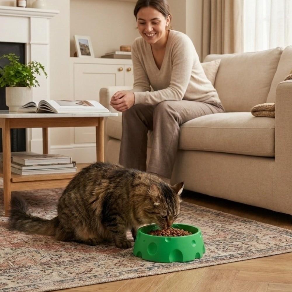 Plastic Dog Water Bowl Cheese Shape Pet Feeding Dish Colorful Pet Feeding Bowl For Pets Cats Dogs
