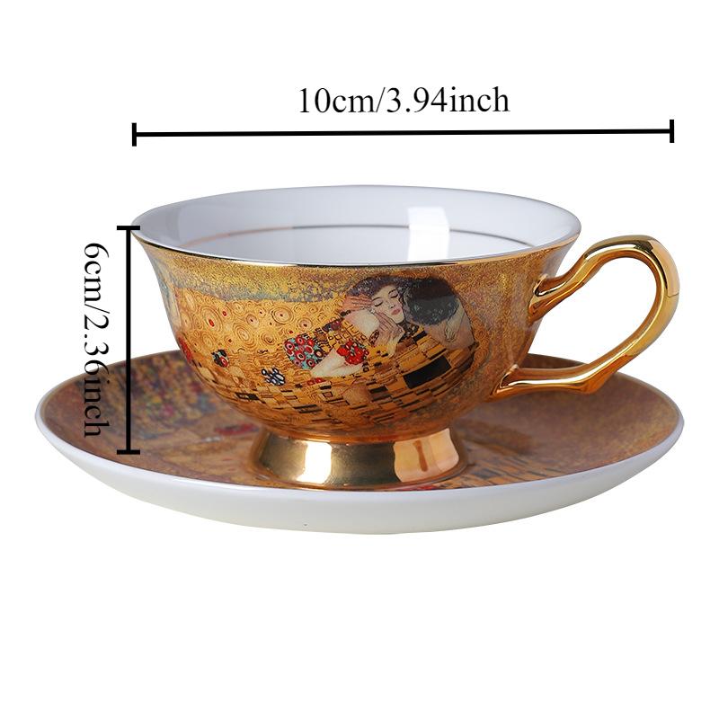 Набор кофейной чашки и блюдца в европейском стиле, из костяного фарфора, ретро английский набор для послеобеденного чая, чайная чашка