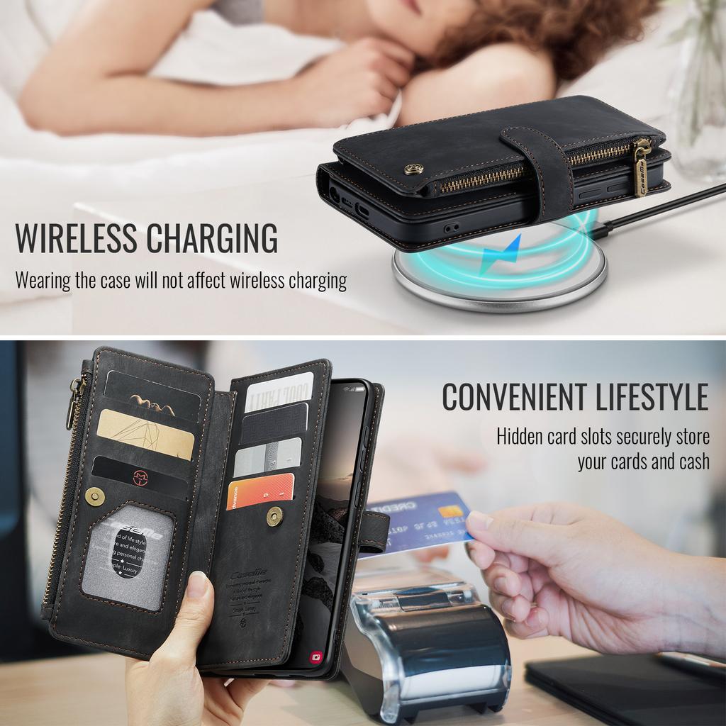 Leather Case for Samsung Galaxy S26 Ultra S25 Edge S24 Plus S23 Fe S22 S21 S20 Note20 A56 A36 A17 Card Holder Wallet Phone Cover