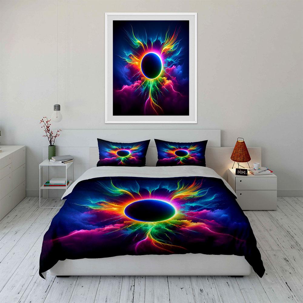 Красочный набор постельного белья Energy Art с 1 пододеяльником и 2 наволочками, для односпальной, двуспальной кровати, King, Queen, Подарок