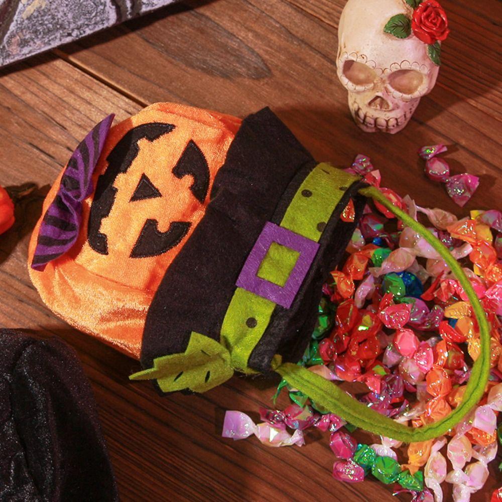 Storage Bucket Trick or Treat Bag Gifts Pouch Pumpkin Bag Halloween Candy Drawstring Bag Kids