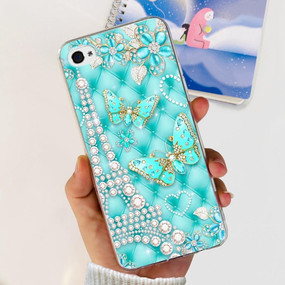 For Apple iPhone 4 Case Popular Flower Astronaut Clear Funda Soft Silicone Cover For iPhone 4s 4 s Bumper for iPhone4 Coque Capa