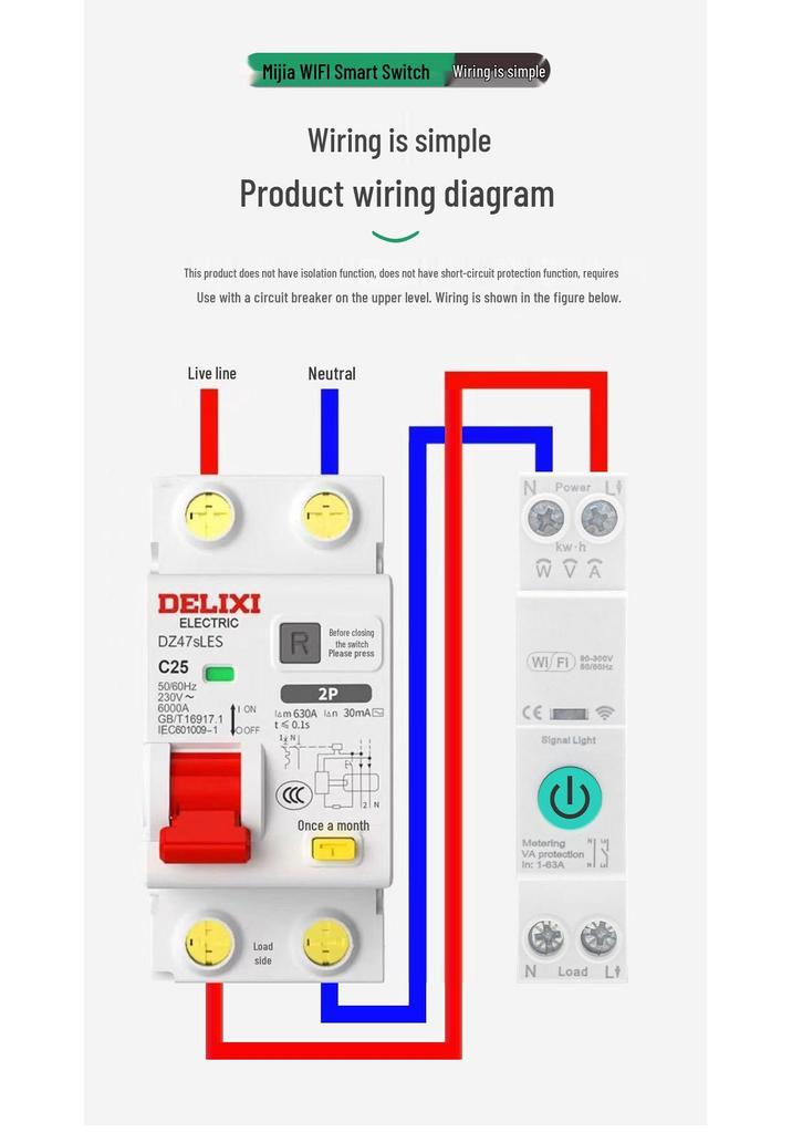 Tuya Smart WiFi Circuit Breaker with App Control and Timer