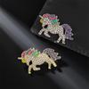 1/2 Pcs Fashion Rhinestones Alloy Horse Brooch Zodiac Pony Pins Women Men Clothing Accessories Suit Lapel Corsage New Year Gifts