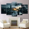 5 Panels Canvas Wall Art Game Poster Battlefield Scenario Picture Print Home Decor Living Room A Gun Soldier Photo Bedroom Mural No Frame