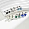 Anti Allergy Round Zircon Stud Earring for Men,AAA CZ Stone Stainless Steel Ear Stud,Hip Hop Classic Jewelry Gift