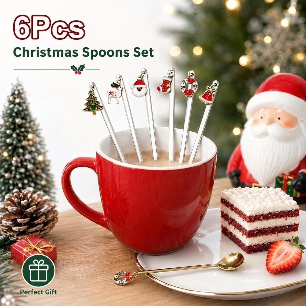 Snowman Coffee Spoon Set Festive Cake Spoons New Christmas Cutlery Set  Holiday Decoration